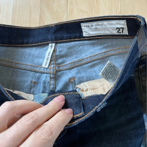 Rag & Bone High Rise Ankle Skinny Jeans Mad River Tuxedo 27 - Picture 8 of 14